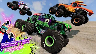 Monster Jam INSANE Racing, Freestyle and High Speed Jumps #18 | BeamNG Drive | Grave Digger
