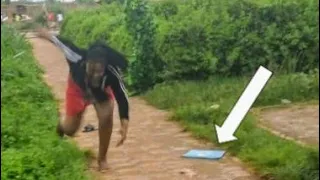 she was so scared she almost fell. Amazing Screams and Reactions| Bushman Prank||
