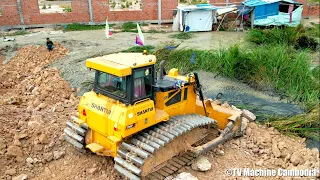 Incredibles Operator Dozer SHANTUI DH17C2 Cutting Slope Forest With Pushing Soil & Truck Dumping