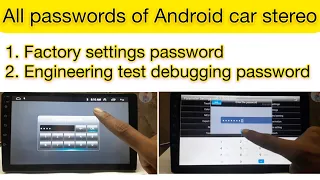 All passwords (Factory settings & Engineering test debugging) of Android car stereo MTK F27L