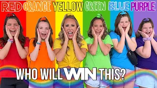 RED 🍉 VS ORANGE 🏀 VS YELLOW ☀️ VS GREEN 🍀 VS BLUE 🦋 VS PURPLE 🍇 🌈RAINBOW SHOPPING CHALLENGE🌈