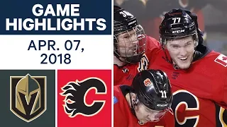 NHL Game Highlights | Golden Knights vs. Flames - Apr. 07, 2018