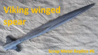 Forging winged Viking spear, blacksmithing.