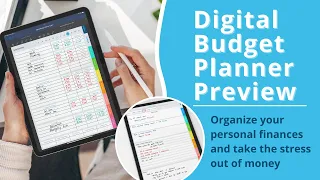 Digital Budget Planner Preview - Demo using GoodNotes on an iPad Pro