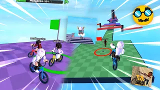 OBBY PERO ESTAS en Bicicleta 🚵👀 MOMENTOS DIVERTIDOS en ROBLOX