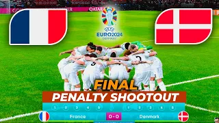 France vs Denmark | Penalty Shootout 2024 - Final UEFA EURO 2024 | All Goals | PES Gameplay PC