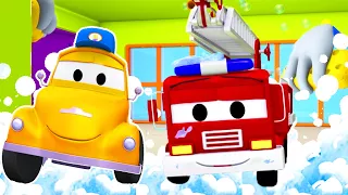 Hasičské auto Frank - Tomovo Umývání Auta ve Městě Aut 💧 Animák pro děti