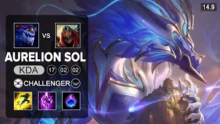 Aurelion Sol vs Zed Mid - KR Challenger - Patch 14.9 Season 14