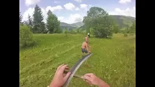 Scythe  mowing in Transylvania with gopro