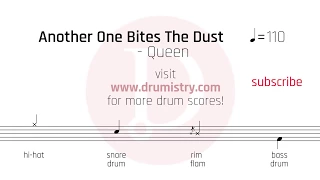 Queen - Another One Bites The Dust Drum Score