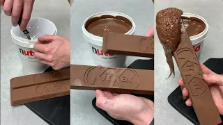 Nutella Bucket & Big Kit Kat Dipping ASMR I Satisfying