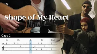 Shape of My Heart - Sting | Fingerstyle Guitar TAB  + Chords Tutorial