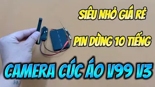 Camera Cúc Áo V99 V3 GIÁ RẺ , Camera Siêu Nhỏ V99 V3 Xem Trực Tiếp Điện Thoại Từ Xa Độ Bền Cao