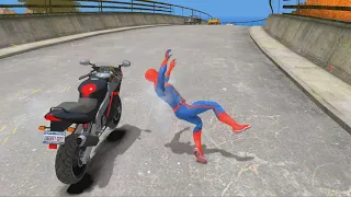 Brutal Motorcycle SpiderMan Ragdolls - GTA IV #9 (Euphoria Physics)