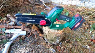 Mini chainsaw PARKSIDE 20V PGHSA 20 Li A1 Test