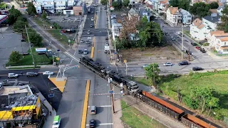 NYS&W SU-99 through Paterson as Cars Fail to Stop Behind Crossing Gates