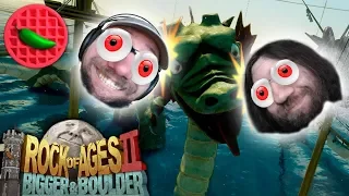 WRECKING AND ROLLING AGAIN! -- Rock of Ages 2: Bigger & Boulder (Local Co-op Multiplayer STREAM)