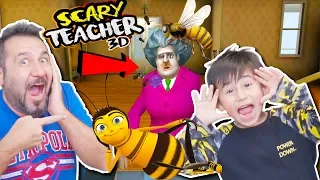 KIZGIN ÖĞRETMENE ARILAR SALDIRDI! BAYILDI! | SCARY TEACHER 3D OYNUYORUZ!