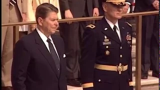 President Reagan at Arlington Cemetery for Memorial Day Ceremony on May 26, 1986
