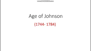 Age of Johnson in urdu/hindi | Augustan Age | !8th Century Literature in urdu/hindi