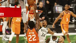 Middleton 40 Pts Booker 42! Giannis Blocks Lob in Clutch! 2021 NBA Finals Game 4 Suns vs Bucks