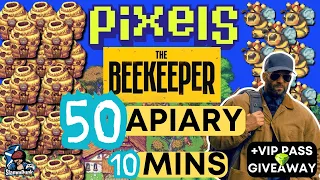 Level Up Beekeeping in PIXELS FAST! 50 Apiaries in 10 Minutes (Honey, Wax, Queen Bee Guide)