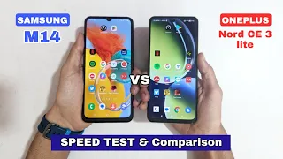 Samsung M14 5G vs OnePlus Nord CE 3 Lite 5G Speed Test & Comparison
