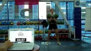 146reps Long Cycle 24kg kettlebells in 10min 5sec by Denis Vasilev