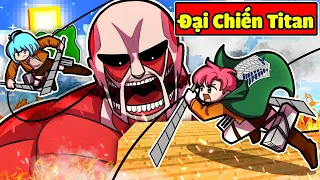 Minecraft Đại Chiến Titan Tập 2 : HIHA VÀ GIẢI CỨU QUÂN ĐỘI BỊ TITAN TẤN CÔNG CÙNG SINH TỐ TEAM 👹👊