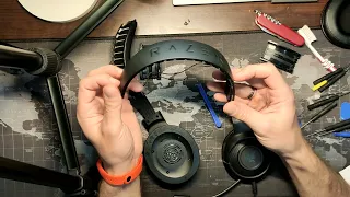 Ремонт оголовья наушников Razer Kraken X. Ремонт дужки при переломе.