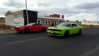 Ford Mustang GT "EL ROMPE-PARABRISAS"  VS  Dodge Challenger Hellcat