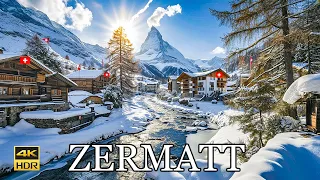 ZERMATT 🇨🇭🎄❄️Winter Wonderland in Zermatt, Switzerland: A Snowy Adventure in the Swiss Alps 4K🎄❄️