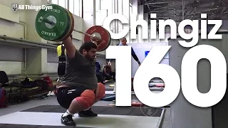 Chingiz Mogushkov 160kg Snatch Double Slow Motion 2016 Russian Weightlifting Championships