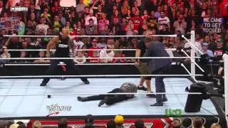 WWE Monday Night Raw 2011.11.14 - The Rock & John Cena Attacks The Miz And R-Truth [ HD ]