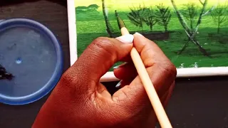 Diy Acrylic Painting for Beginners! Easy step by step forest Tutorial.