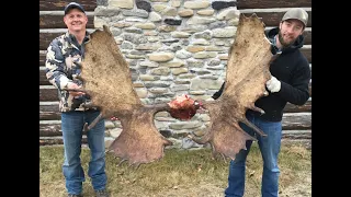 Alaska Yukon Moose Hunt  Giant Bull Down