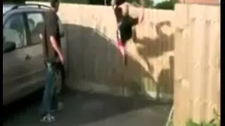 Tre'flip fail into fence