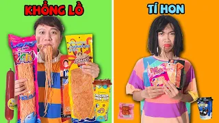 Đồ Ăn Vặt Cổng Trường KHỔNG LỒ vs TÍ HON