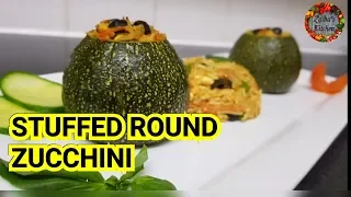 Stuffed Round Zucchini. Pure Vegetarian (With English Subtitles)