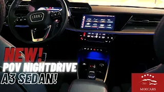 🏁 2021 A3 SEDAN NIGHTDRIVE POV on the Autobahn! & LIGHTSHOW