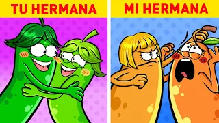 Mi hermana vs. tu hermana || Bromas graciosas entre hermanas || La Pareja Pera