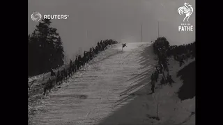 GERMANY: SKI JUMPER TAKES A FALL (1955)