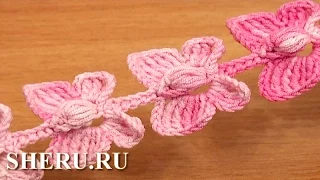 Crochet Butterfly Cord Tutorial 52 Бабочки на шнуре