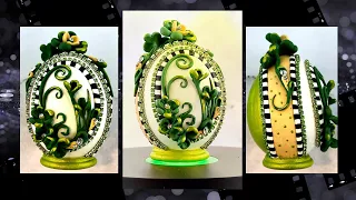 POLYMER CLAY AND EGGSHELL TUTORIAL: CLOVER DESIGN #1