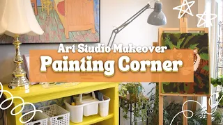 Setting up my painting corner! 🎨 Art Studio Makeover~