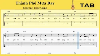 Thành Phố Mưa Bay - Guitar tab đơn giản