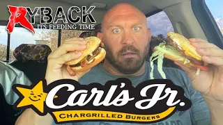 Carls Jr Spicy BBQ Bacon Cheese Burger Food Review Mukbang Botch - Ryback Its Feeding Time