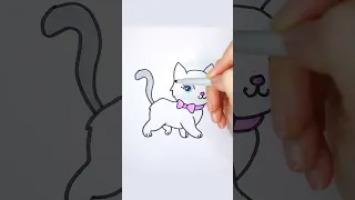 How to draw a cute Cat | Tutorial Drawing Art #shorts #drawing #cat #cutecat #painting #tutorial