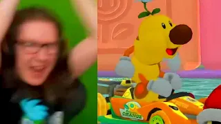 a very normal reaction to wiggler in mario kart