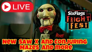 🔴  LIVE From Fright Fest Six Flags Magic Mountain with Saw X Opening Night